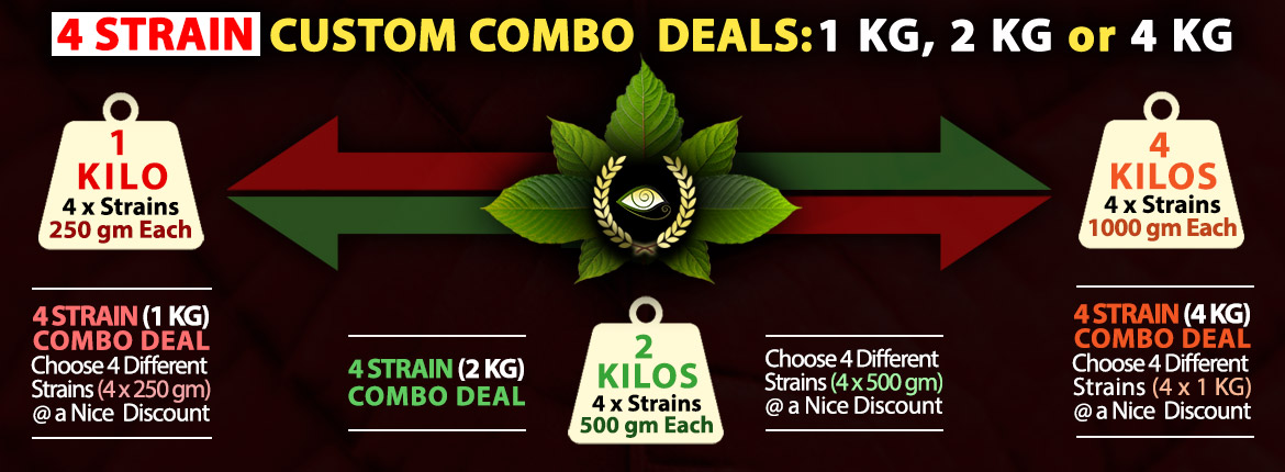 4 Strain Custom Combo Deals (1 kg, 2 kg or 4 kg)