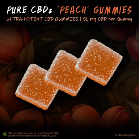 Buy Pure CBD: Peach flavored with 50 mg of robust CBD per gummy.