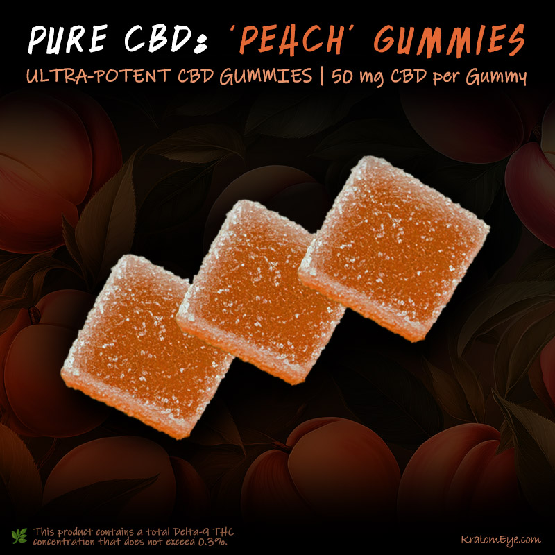 Buy Pure CBD: Peach flavored with 50 mg of robust CBD per gummy.